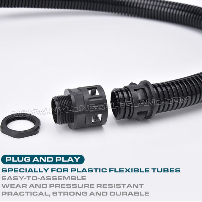 Метрические трубные соединители, прямые гибкие трубные фитинги, пластиковые кабельные вводы (сальники) для гибких трубок AD10-AD54.5