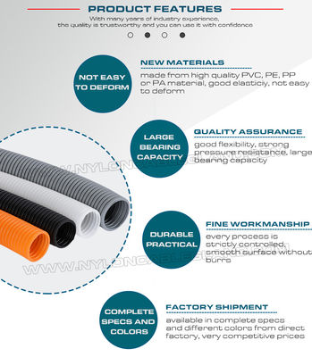 Polyethylene PE Standard Flexible Conduit (UL94-HB), AD7~AD108 Unslitted Corrugated Pipe Tube for Electrical Protection