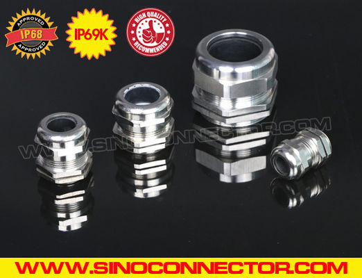 Waterproof Metallic Cable Glands, Brass Nickel-Plated, Metric Thread, M6x1.0~M150x2, IP68/IP69K, BCG Series